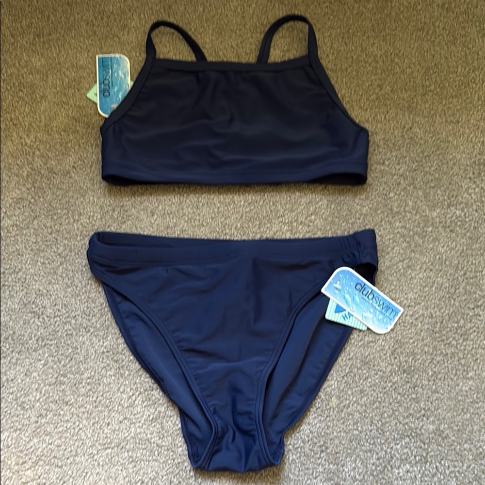 NWT Club Swim Women's Navy Bikini Set